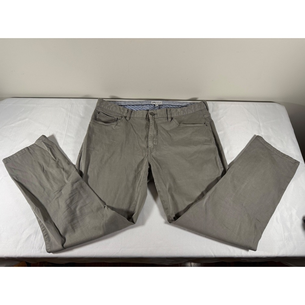 Peter Millar Crown Shop Mens 36 Grey Green 5 Pocket Straight Leg Pants